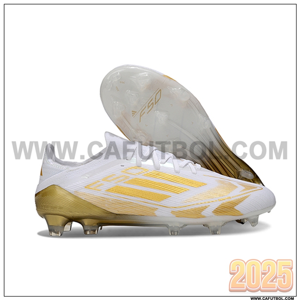 Adidas Botas De Fútbol F50 Elite FG Blanco/Amarillo -02