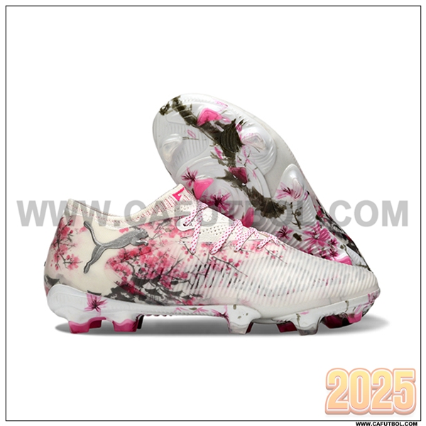 PUMA Botas De Fútbol FUTURE 8 ULTIMATE FG/AG Blanco/Rosa/Gris