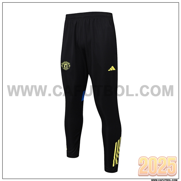 Pantalones Entrenamiento Manchester United Negro/Azul/Amarillo 2025 2026