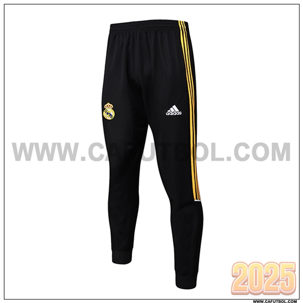 Pantalones Entrenamiento Real Madrid Negro/Amarillo 2025 2026