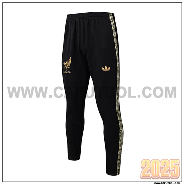 Pantalones Entrenamiento México Negro/Amarillo 2025 2026