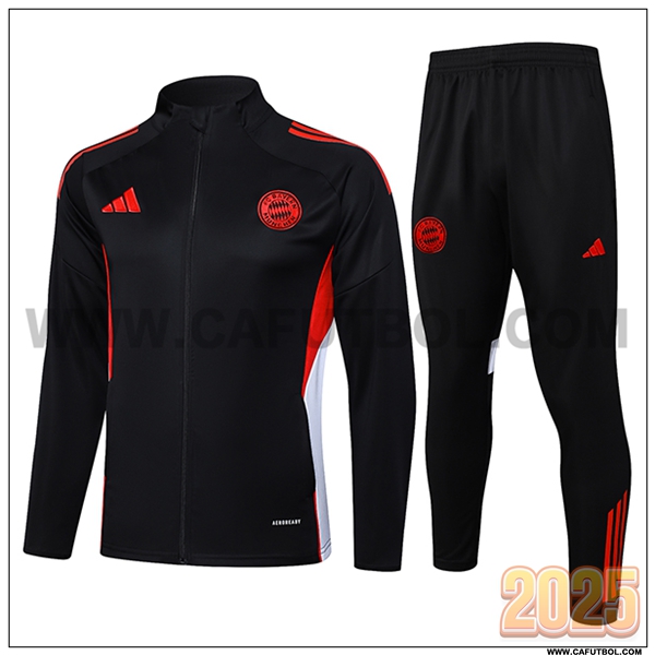 Chandal Chaquetas Futbol Bayern Munich Negro/Rojo/Blanco 2025 2026