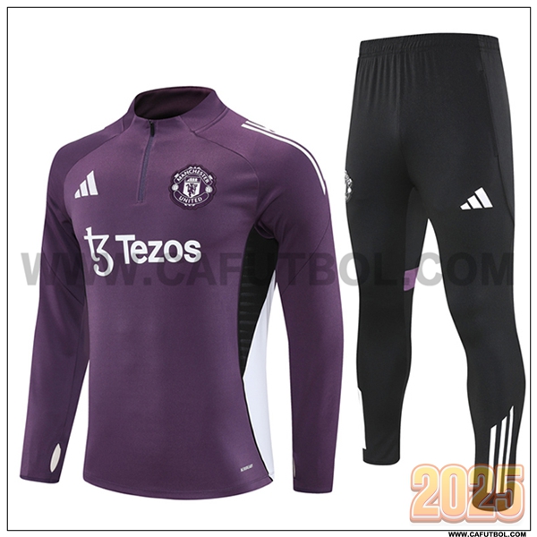 Chandal de Futbol Manchester United Violeta/Blanco/Negro 2025 2026