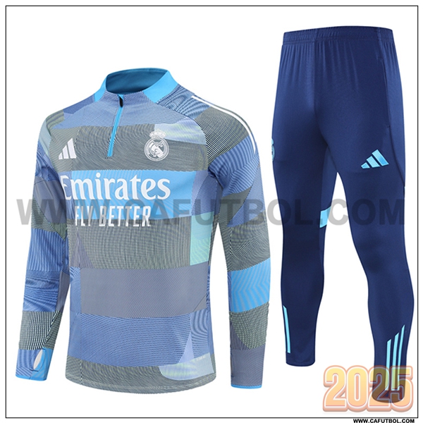 Chandal de Futbol Real Madrid Azul Claro 2025 2026