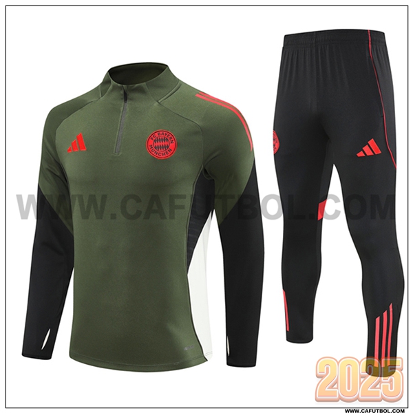 Chandal de Futbol Bayern Munich Verde/Negro/Blanco/Rojo 2025 2026