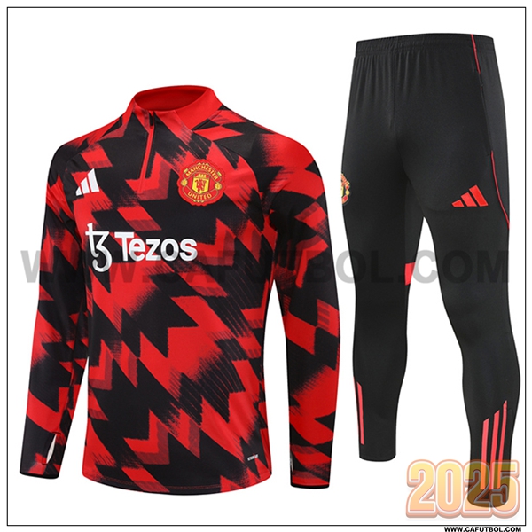 Chandal de Futbol Manchester United Rojo/Negro 2025 2026