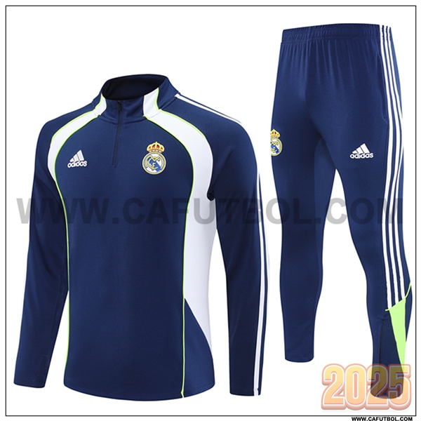 Chandal de Futbol Real Madrid Azul/Blanco/Verde 2025 2026