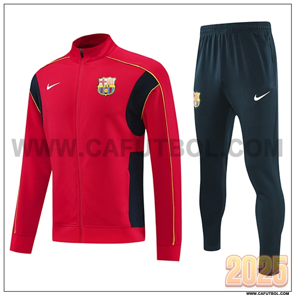 Chandal Chaquetas Futbol FC Barcelona Rojo/Negro/Amarillo 2025 2026