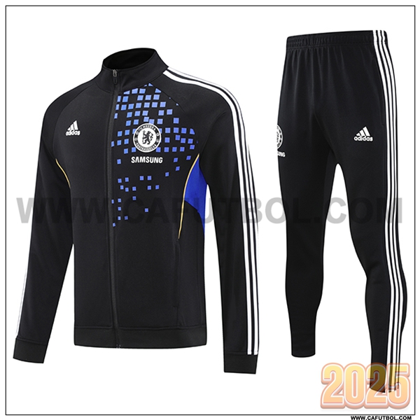 Chandal Chaquetas Futbol FC Chelsea Negro/Azul/Blanco 2025 2026