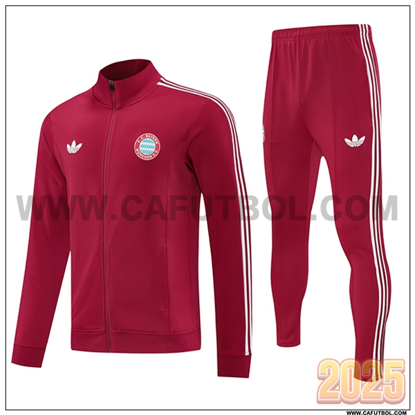 Chandal Chaquetas Futbol Bayern Munich Rojo/Blanco 2025 2026