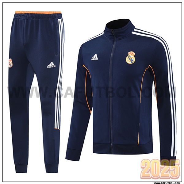 Chandal Chaquetas Futbol Real Madrid Azul Oscuro 2025 2026
