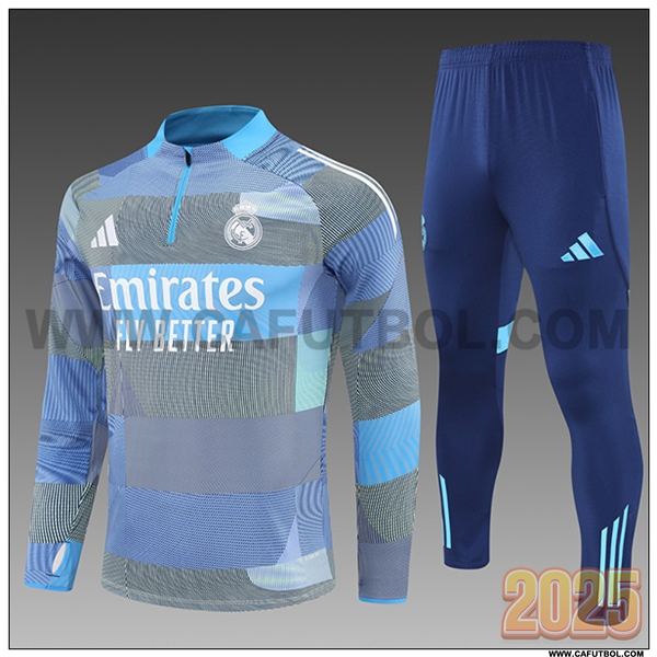Chandal de Futbol Real Madrid Ninos Azul Claro 2025 2026