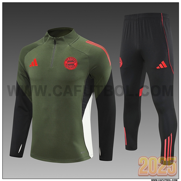 Chandal de Futbol Bayern Munich Ninos Verde/Negro/Blanco/Rojo 2025 2026