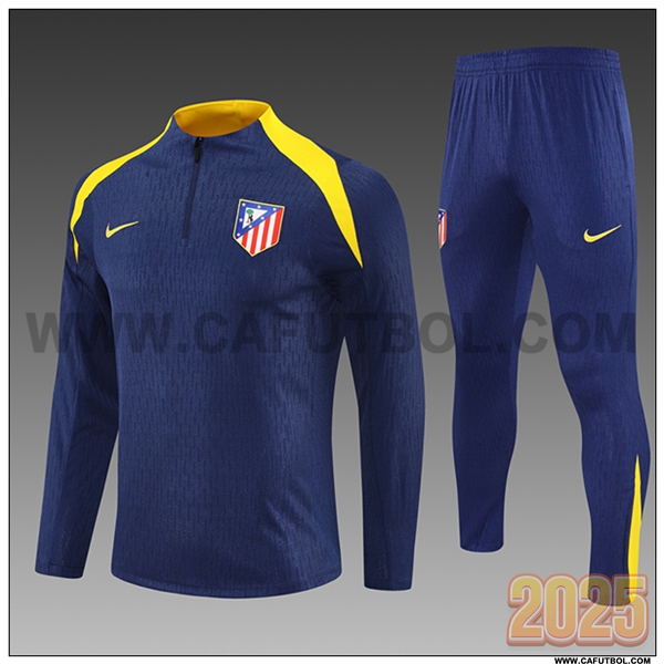 Chandal de Futbol Atletico Madrid Ninos Azul/Amarillo 2025 2026