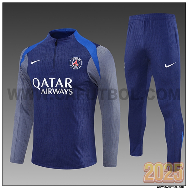 Chandal de Futbol PSG Ninos Azul/Gris 2025 2026