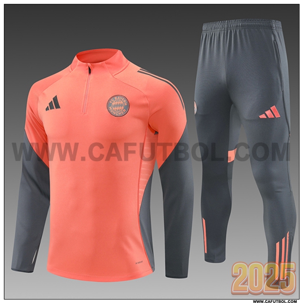 Chandal de Futbol Bayern Munich Ninos Naranja/Gris 2025 2026