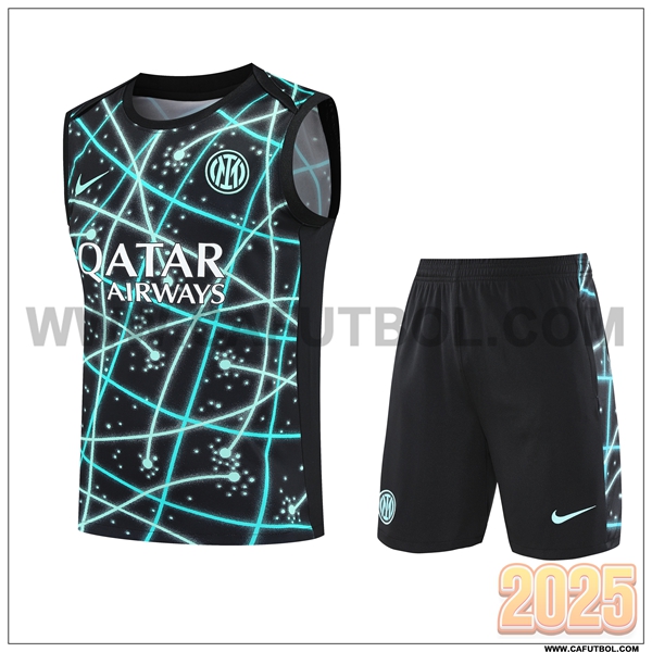 Camiseta Entrenamiento sin mangas Inter Milan Ninos Negro/Azul 2025 2026