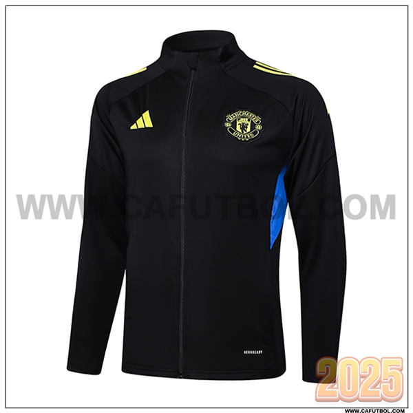 Chaquetas Futbol Manchester United Negro/Azul/Amarillo 2025 2026