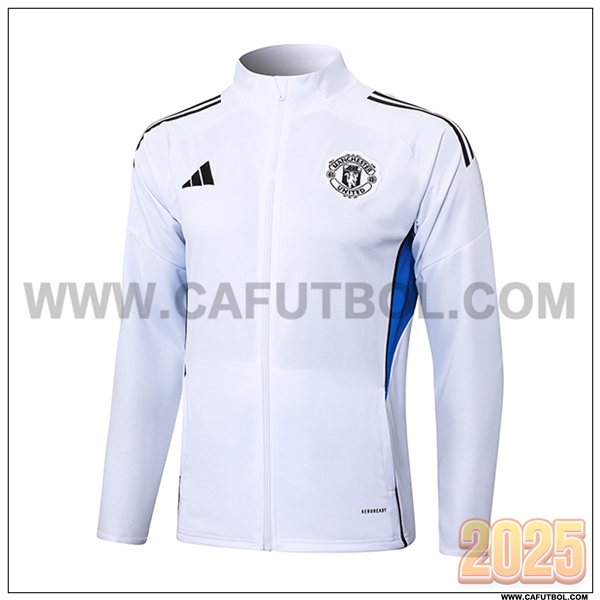 Chaquetas Futbol Manchester United Blanco/Azul 2025 2026