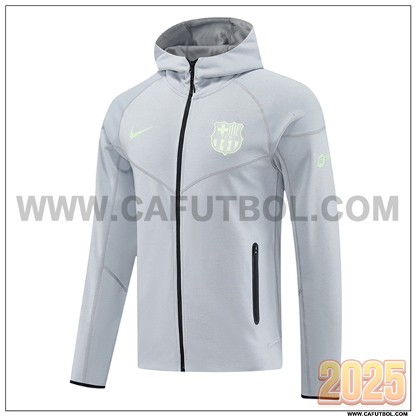 Chaqueta Con Capucha FC Barcelona Gris 2025 2026