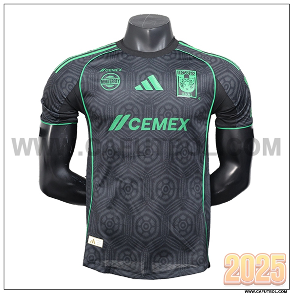 Nuevo Camiseta de Tigres UANL Segunda Negro/Verde 2025 2026