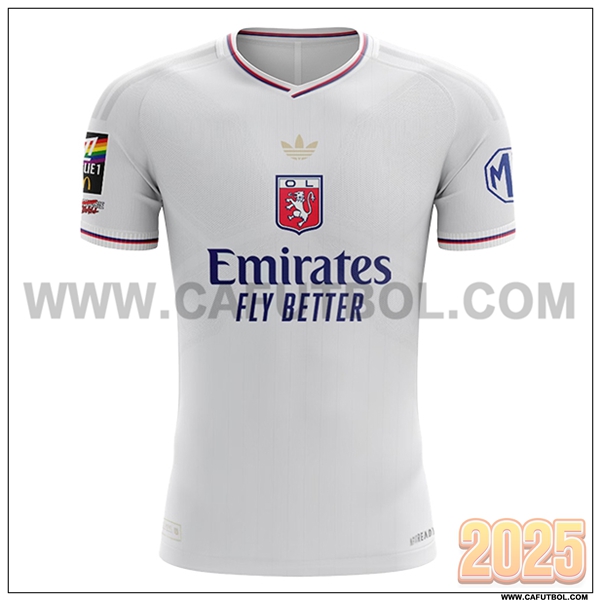 Camiseta Futbol Lyon OL Blanco Edicion del 75.º aniversario 2024/2025