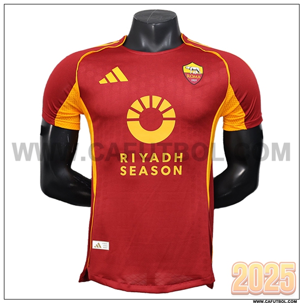 Primera Camiseta Futbol AS Roma Rojo/Naranja 2025 2026
