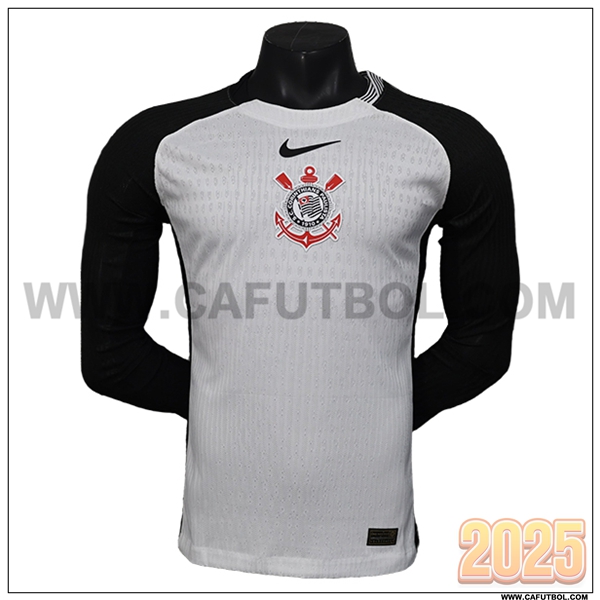 Nuevo Camiseta de Corinthians Segunda Mangas largas Negro/Gris 2025 2026