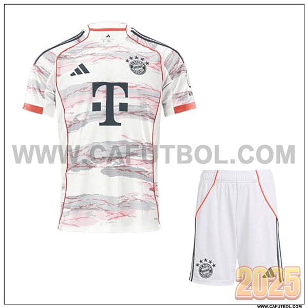 Nuevo Camiseta de Boca Bayern Munich Segunda Ninos Blanco/Gris 2025 2026