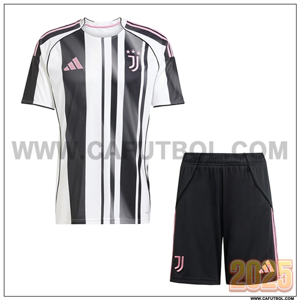 Nuevo Camiseta de Juventus Primera Ninos Blanco/Negro 2025 2026