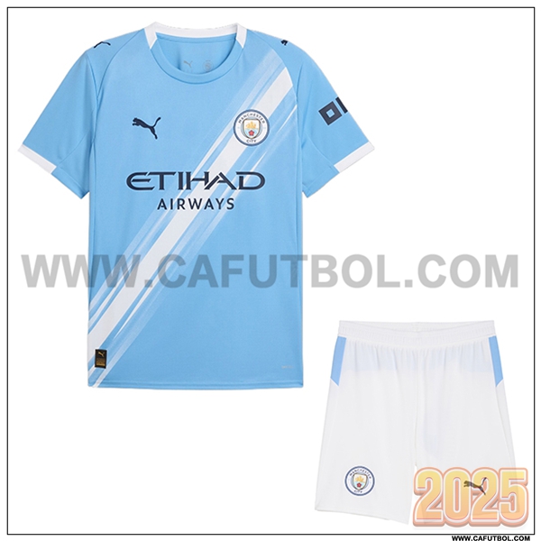 Nuevo Camiseta de Manchester City Primera Ninos Azul Claro 2025 2026