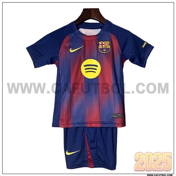 Primera Camiseta Futbol FC Barcelone Ninos Rojo/Azul Marina 2025 2026