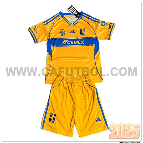Nuevo Camiseta de Tigres UANL Primera Ninos Naranja 2025 2026