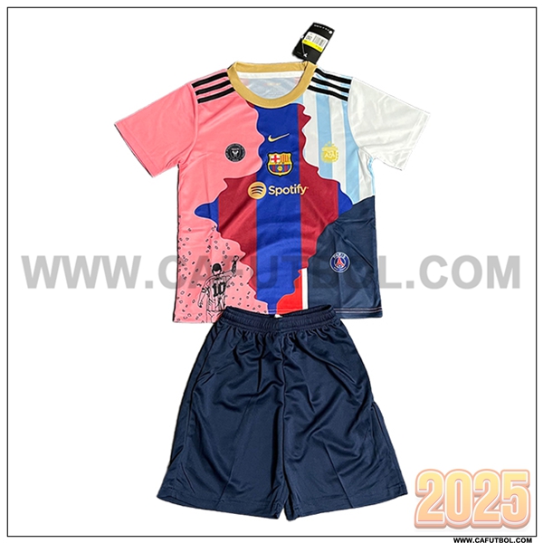 Camiseta Futbol FC Barcelone MESSI #10 Ninos Rojo/Azul Edicion Especial 2025 2026