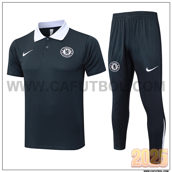 Camiseta Polo FC Chelsea Gris Oscuro 2025 2026
