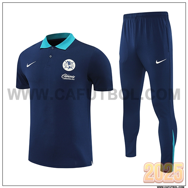 Camiseta Polo Club America Azul Oscuro 2025 2026