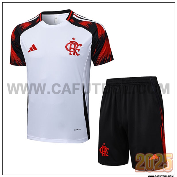 Camiseta Entrenamiento Flamengo Blanco/Negro/Rojo 2025 2026
