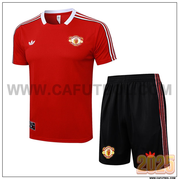 Camiseta Entrenamiento Manchester United Rojo/Blanco 2025 2026
