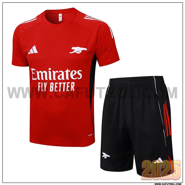 Camiseta Entrenamiento Arsenal Rojo/Blanco/Negro 2025 2026