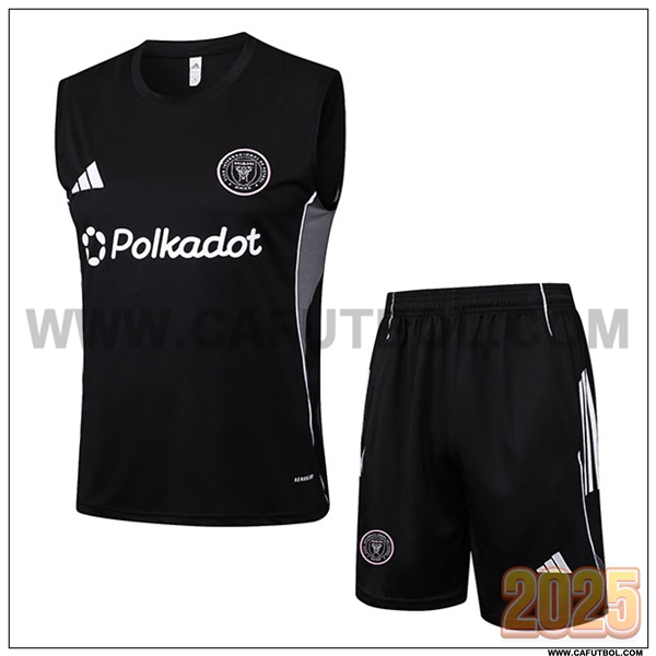 Camiseta Entrenamiento sin mangass Inter Miami CF Negro/Gris 2025 2026