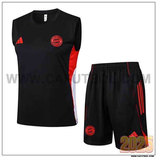 Camiseta Entrenamiento sin mangass Bayern Munich Negro/Blanco/Rojo 2025 2026