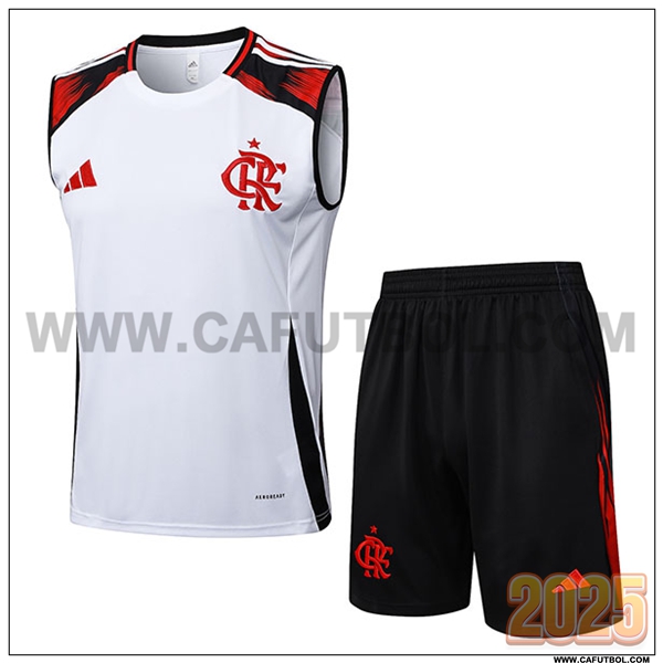 Camiseta Entrenamiento sin mangass Flamengo Blanco/Negro/Rojo 2025 2026