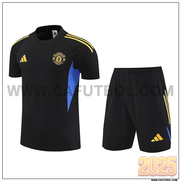 Camiseta Entrenamiento Manchester United Negro/Amarillo/Azul 2025 2026 -02