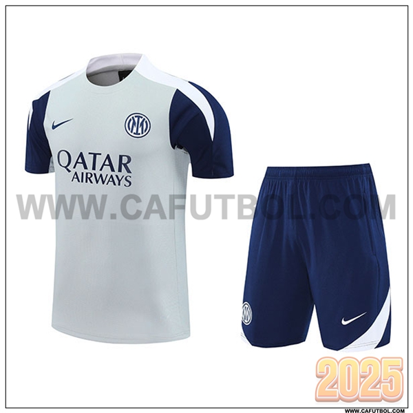 Camiseta Entrenamiento Inter Milan Gris/Azul/Blanco 2025 2026