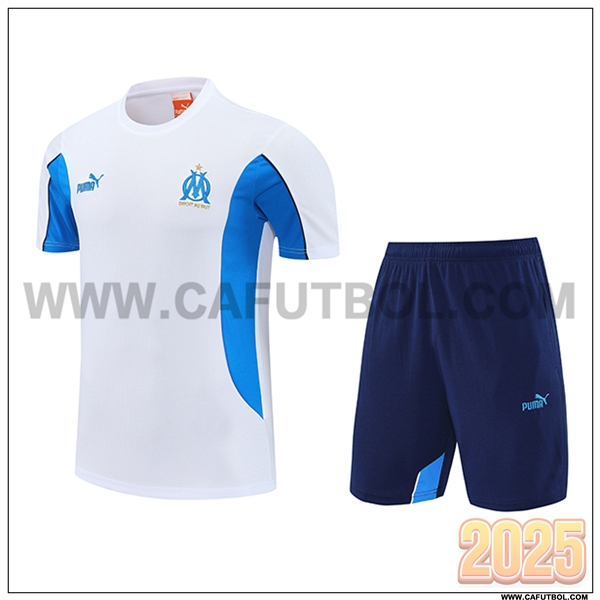 Camiseta Entrenamiento Marsella Blanco/Azul 2025 2026