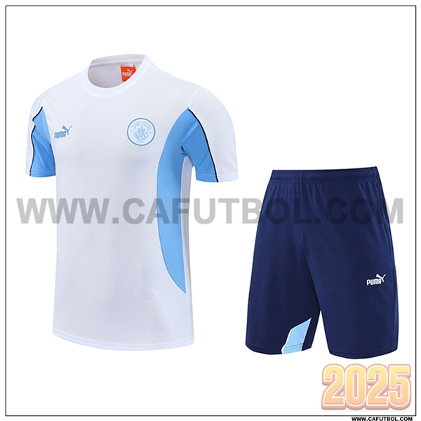 Camiseta Entrenamiento Manchester City Blanco/Azul 2025 2026