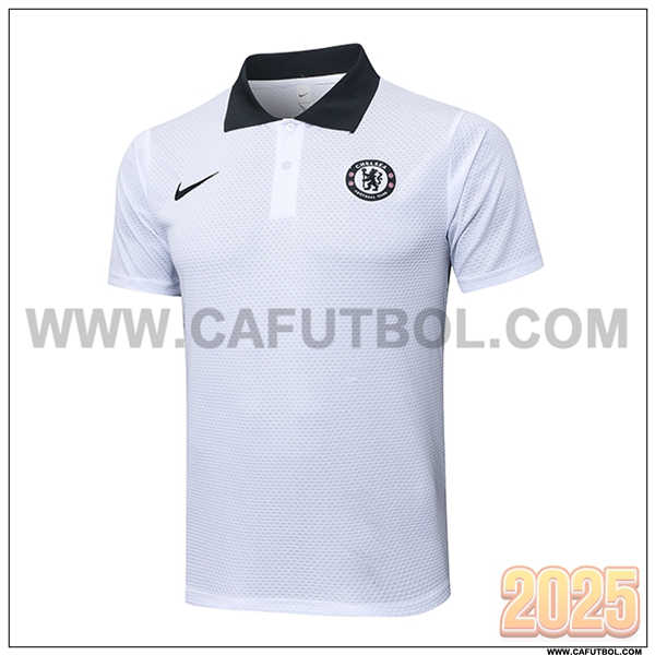 Camiseta Polo FC Chelsea Blanco/Negro 2025 2026