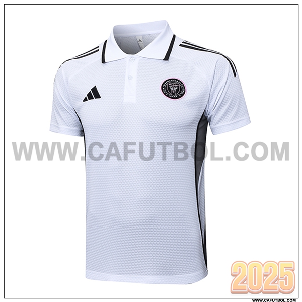 Camiseta Polo Inter Miami CF Blanco/Negro/Gris 2025 2026
