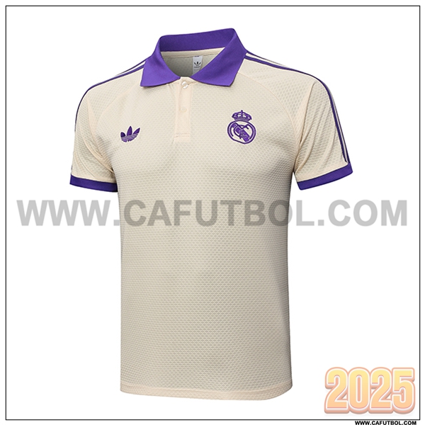 Camiseta Polo Real Madrid Beige/Violeta 2025 2026