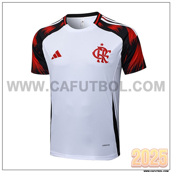 Camiseta Entrenamiento Flamengo Blanco/Negro/Rojo 2025 2026